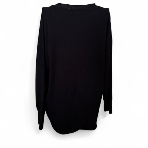 Max Studio Black Long Sleeve Top Women's L Rayon Nylon Blend - Picture 2 of 4